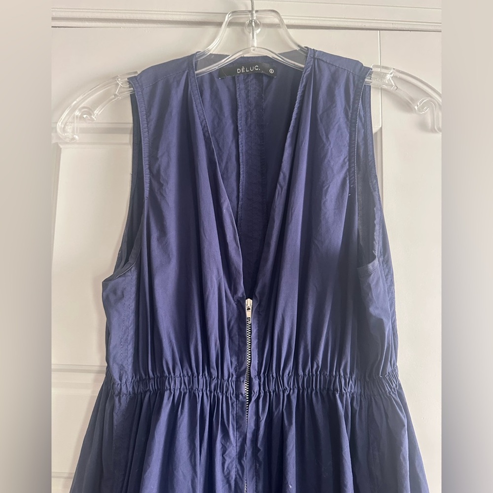 Deluc Deep Blue Sleeveless Zip-Front Maxi Dress